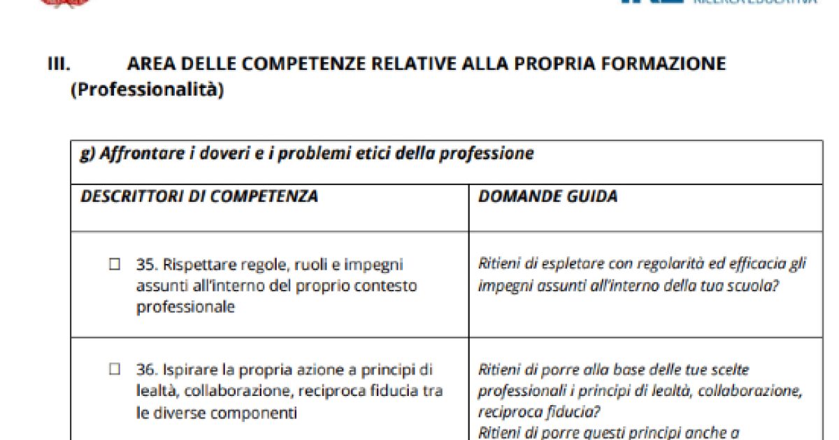 Già Compilato Bilancio Delle Competenze Iniziali Pdf Indire: Bilancio Iniziale e domande guida per la compilazione