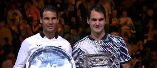 Nadal and Federer after the 2017 Australian Open final/ Photo: screenshot via Australian Open TV channel on YouTube