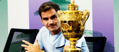 Roger Federer after winning his eighth Wimbledon title/ Photo: screenshot via Wimbledon channel on YouTube