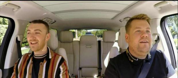 Sam Smith und James Corden im Carpool Karaoke-Auto (Quelle: 915thebeat.com) Sam Smith und James Corden im Carpool Karaoke-Auto (Quelle: 915thebeat.com)