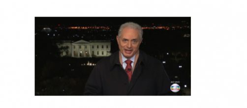 William Waack em Washington durante cobertura das eleições dos EUA 2016 (Foto: Captura de vídeo)