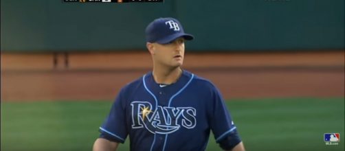 Alex Cobb pitching for the Tampa Bay Rays. - image - MLB/YouTube