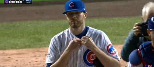 Wade Davis pitches in the 2017 NLCS - image - MLB/YouTube