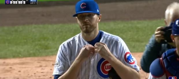 Wade Davis pitches in the 2017 NLCS - image - MLB/YouTube Wade Davis pitches in the 2017 NLCS - image - MLB/YouTube