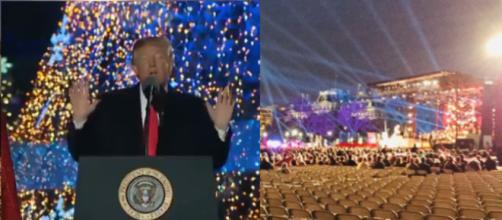 Donald Trump Christmas Tree lighting, via Twitter