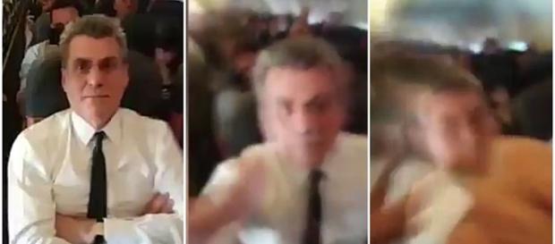 A passageira gravou o episódio pelo celular no momento em que desferiu criticas contra Romero Jucá. A passageira gravou o episódio pelo celular no momento em que desferiu criticas contra Romero Jucá.