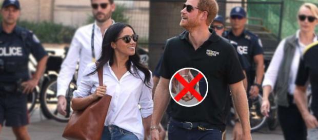 Prince Harry and Meghan Markle might not be able to show affection in public. Image Credit: Own work Prince Harry and Meghan Markle might not be able to show affection in public. Image Credit: Own work