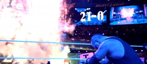 Undertaker moments after his first Wrestlemania loss. - Image credit - WWE/YouTube Channel