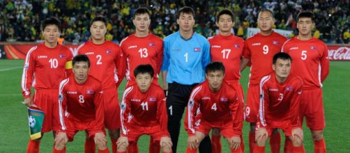 La Nazionale di calcio della Corea del Nord impegnata nella Coppa dell'Asia Orientale