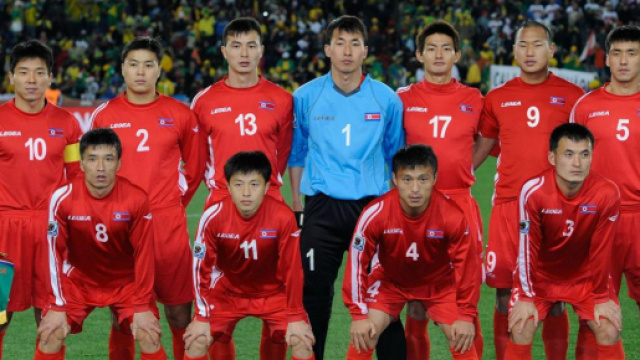 La Nazionale di calcio della Corea del Nord impegnata nella Coppa dell'Asia Orientale