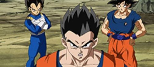 Vegeta, Goku y Gohan listos para luchar