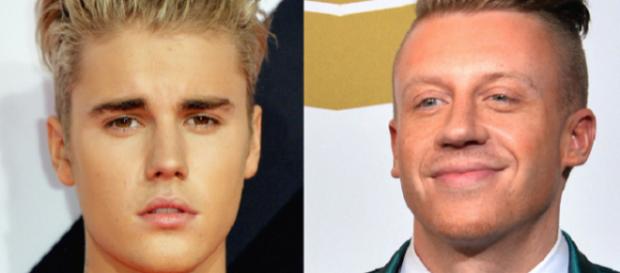 Justin Bieber (à esquerda) e o rapper Macklemore (direita) Justin Bieber (à esquerda) e o rapper Macklemore (direita)