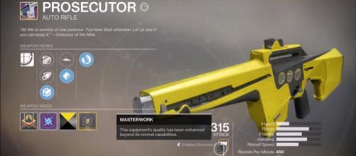 A Masterworks weapon in 'Destiny 2' - YouTube/MoreConsole
