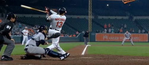 Machado hitting a home run in 2017 - image - MVPFLF / Youtube