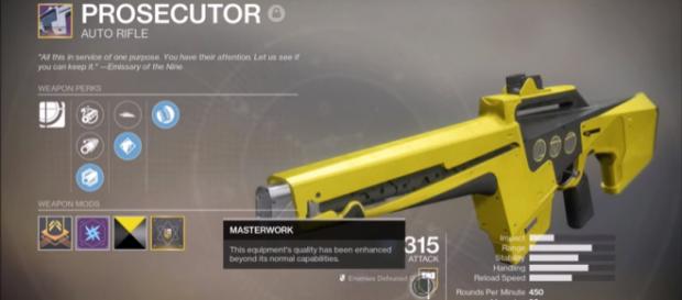 A Masterworks weapon in 'Destiny 2' - YouTube/MoreConsole A Masterworks weapon in 'Destiny 2' - YouTube/MoreConsole