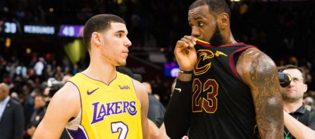 LeBron and Lonzo share a conversation - (Image: YouTube/NBA) LeBron and Lonzo share a conversation - (Image: YouTube/NBA)