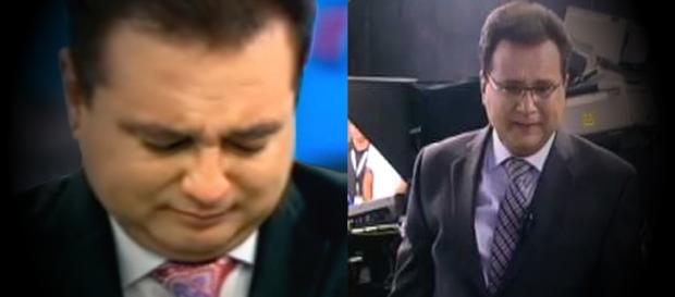 O apresentador ficou muito emocionado com o presente O apresentador ficou muito emocionado com o presente