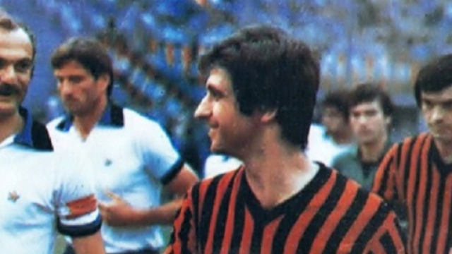 Sandro Mazzola e Gianni Rivera nella finale di Coppa Italia 1976/77