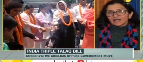 Indian Muslim women celebrate (Image credit Youtube.com Wion News Channel )