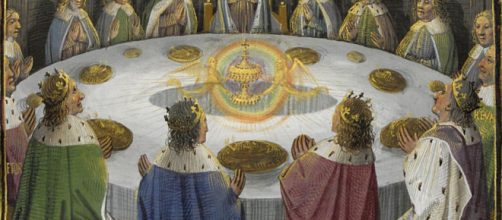 Los caballeros de la mesa redonda y el Santo Grial. Miniatura del S.XV.