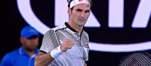 Roger Federer celebrating a point during 2017 Australian Open/ Photo: screenshot via Tennis TV channel on YouTube