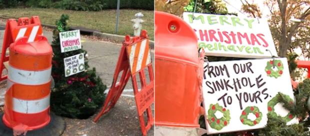 Christmas tree is in a pothole in Jackson, Mississippi. Image Credit: Blasting News Christmas tree is in a pothole in Jackson, Mississippi. Image Credit: Blasting News