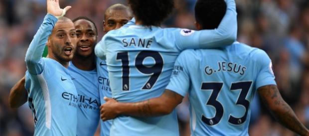 City's players celebrates during the victory in front of Stoke City (7-2). Photo courtesy of Getty Images City's players celebrates during the victory in front of Stoke City (7-2). Photo courtesy of Getty Images