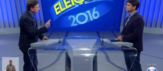 Crivella e Pedro Paulo polarizam o debate na TV Globo Crivella e Pedro Paulo polarizam o debate na TV Globo