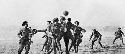 Soccer breaks out in no man's land [Image Courtesy/unknown photographer/Wikimedia Commons]