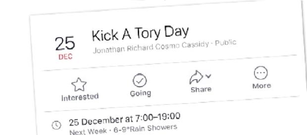 'Kick A Tory Day' was only meant to be a joke, claims event organiser (Copyright Matt Snape). 'Kick A Tory Day' was only meant to be a joke, claims event organiser (Copyright Matt Snape).