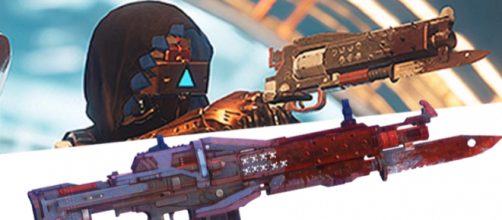 On top is the new hand cannon and right below it is the Red Death pulse rifle. - [YouTube/More Console]