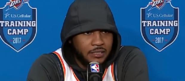Carmelo Anthony is averaging 19.7 points this season (Image Credit: OKC Thunder Fans - Blue & White Army/YouTube) Carmelo Anthony is averaging 19.7 points this season (Image Credit: OKC Thunder Fans - Blue & White Army/YouTube)