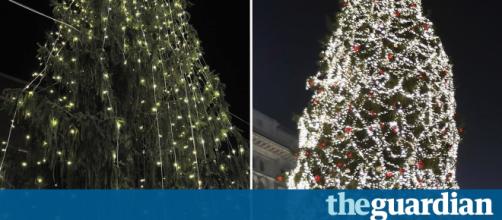 Austerity tree': Romans incensed at spartan Christmas fir | World ... - (Image Credit: Theguardian.com/Youtube screencap)