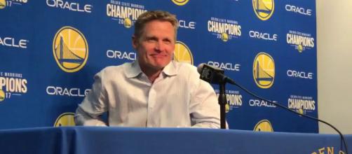 Steve Kerr makes a sarcastic comment about the Cavs (Image Credit: MLG Highlights/Youtube screencap)