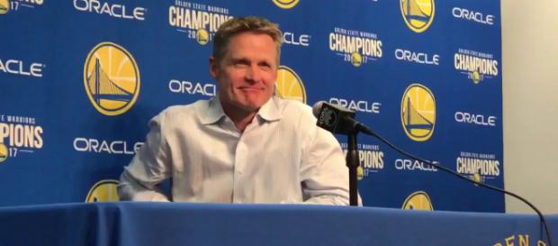 Steve Kerr makes a sarcastic comment about the Cavs (Image Credit: MLG Highlights/Youtube screencap) Steve Kerr makes a sarcastic comment about the Cavs (Image Credit: MLG Highlights/Youtube screencap)