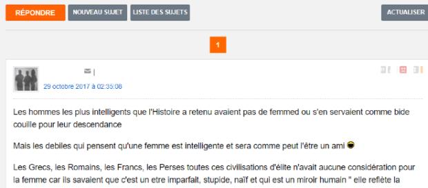 Misogynie ordinaire sur le forum Misogynie ordinaire sur le forum