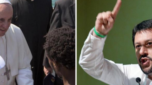 Matteo Salvini critica papa Francesco a Natale sulla questione migranti