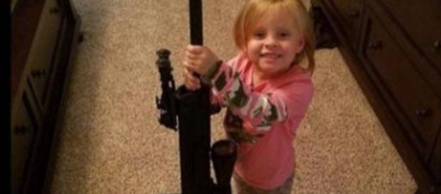 Addie Faith gets real guns from Christmas - Image credit - Jeremy Calvert | Instagram Addie Faith gets real guns from Christmas - Image credit - Jeremy Calvert | Instagram