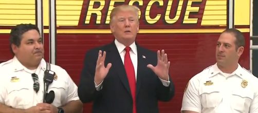 Donald Trump at fire station, via YouTube