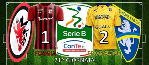 Termina 1-2 allo Zaccheria tra Foggia e Frosinone nella 21^ giornata del campionato di Serie B ConTe.it 2017/18