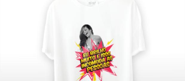 Camiseta sendo vendida com foto de Emilly. (Foto Reprodução). Camiseta sendo vendida com foto de Emilly. (Foto Reprodução).