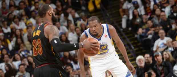 LeBron James says he got fouled by KD - (Image: YouTube/NBA) LeBron James says he got fouled by KD - (Image: YouTube/NBA)