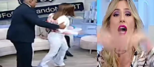 Mara tenta espancar Lívia ao vivo, segurança é chamado e o pior acontece; veja Mara tenta espancar Lívia ao vivo, segurança é chamado e o pior acontece; veja