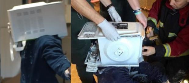 Youtuber fica preso com a cabeça cimentada dentro de microondas Youtuber fica preso com a cabeça cimentada dentro de microondas