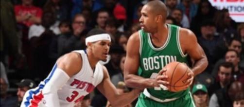 Al Horford scores 18 points and nine rebounds against the Pistons (Photo Credit: CLNS Media Network/YouTube)