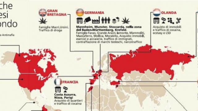 La notevolissima estensione della 'ndrangheta (da Google)