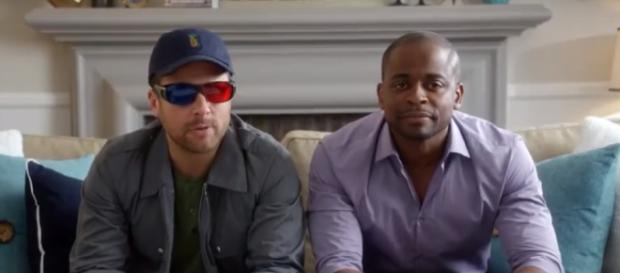 James Roday and Dule Hill return in "Psych the Movie." (Image via blogpsychbr Youtube screencap). James Roday and Dule Hill return in "Psych the Movie." (Image via blogpsychbr Youtube screencap).