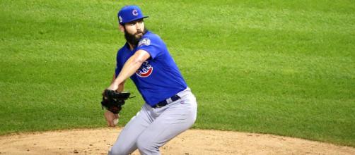 Jake Arrieta pitching with the Cubs - image - Wikimedia Commons