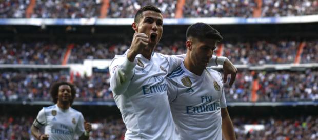 Cristiano festeja uno de sus dos tantos ante el Sevilla. Cristiano festeja uno de sus dos tantos ante el Sevilla.