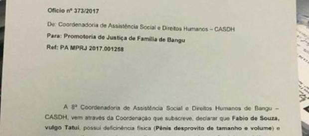 Documento que circula nas redes sociais Documento que circula nas redes sociais